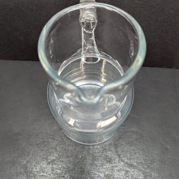 Vintage Tumble Up Clear Heavy Glass Bedside Water Pitcher 16 Oz No Cup - Picture 6 of 8